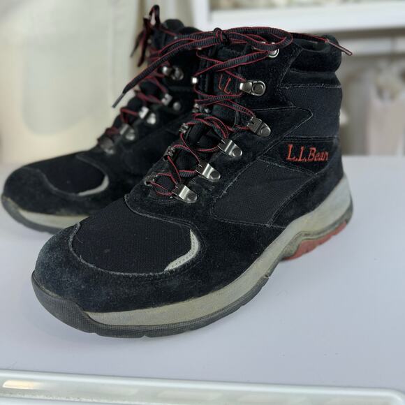 L.L. Bean Women's sz. 10M black primaloft suede and canvas hiking boots S0409 - Picture 5 of 9